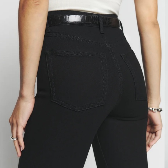 Reformation Liza Ultra High Rise Straight Jeans in Washed Black | Size 26 - Picture 3 of 13